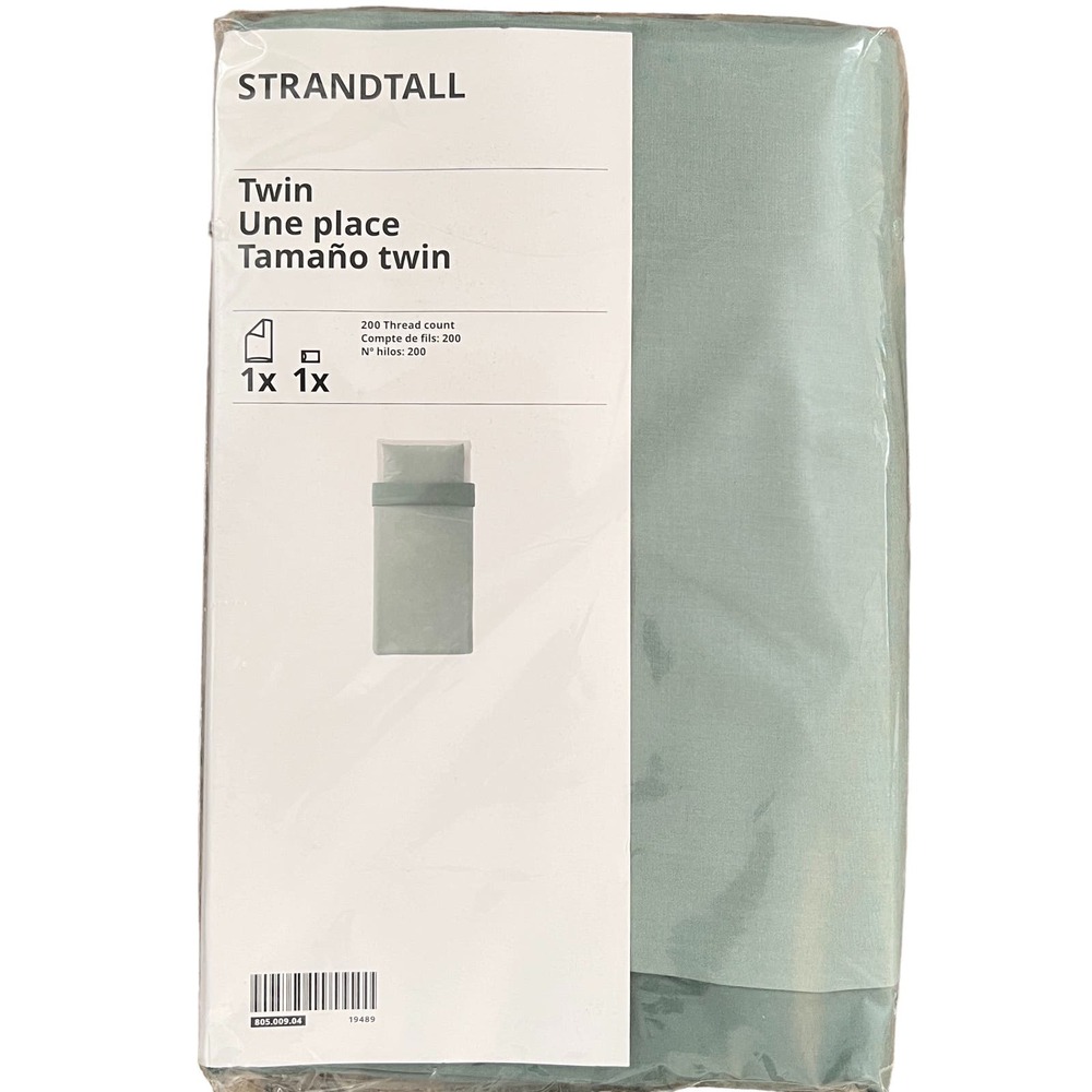 IKEA STRANDTALL Gray-Green, Dark Green Twin Duvet Cover Set